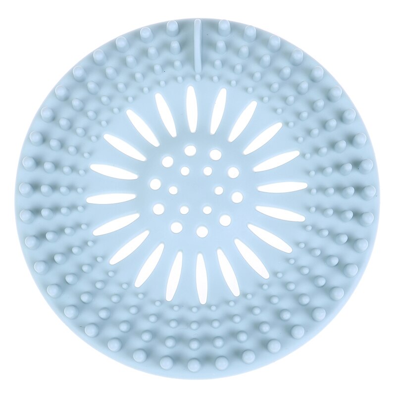 Tapón para el pelo, tapete para desagüe de suelo, cubiertas de silicona para desagüe de ducha, filtro para fregadero, filtro para baño y cocina: Azul
