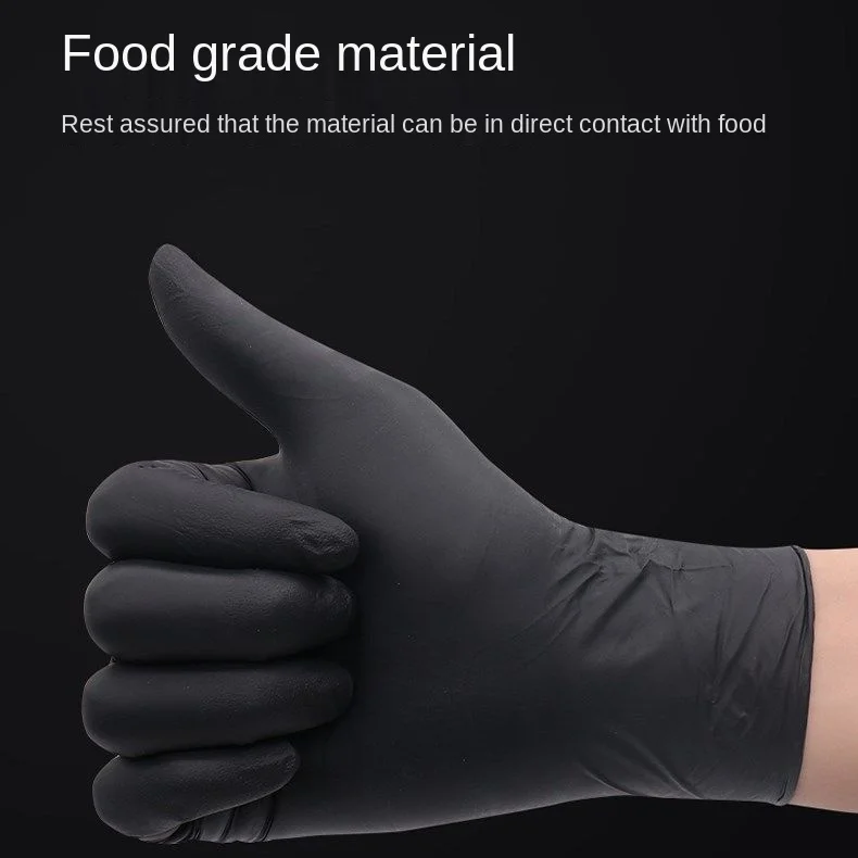 20 PCS Disposable Gloves Thickened Latex Black Composite Nitrile Labor Protection Cleaning Protection
