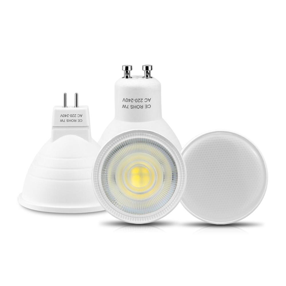 LED Spotlight GU10 MR16 LED Lamp 220V 7W Niet-Dimbare GU10 LED lamp GU5.3 Down licht Aluminium PCB Voor Indoor Home Spot verlichting