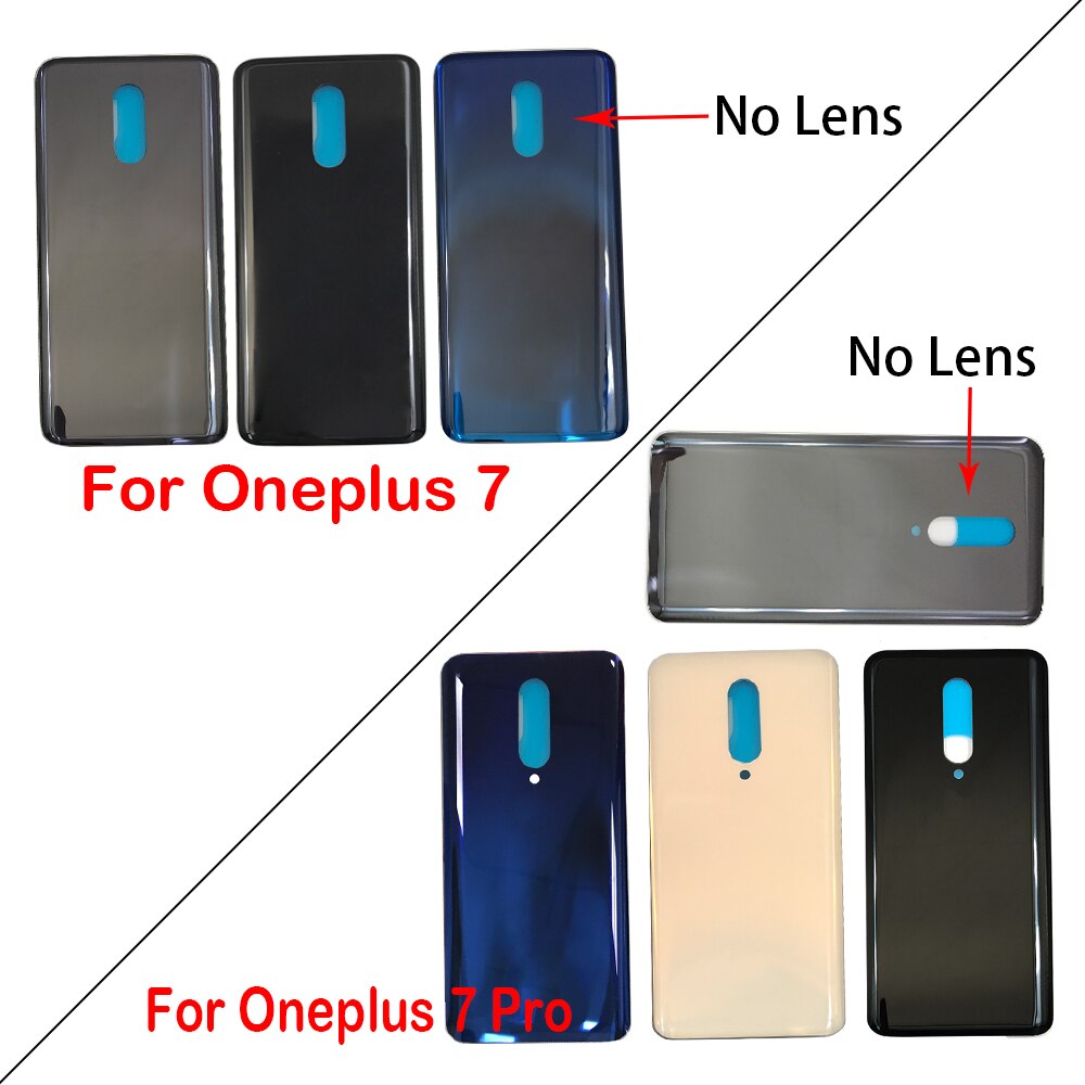 Back Battery Door Rear Housing Cover Case With Glass Camera Lens with Tape Replacement For Oneplus 7 Pro 7Pro