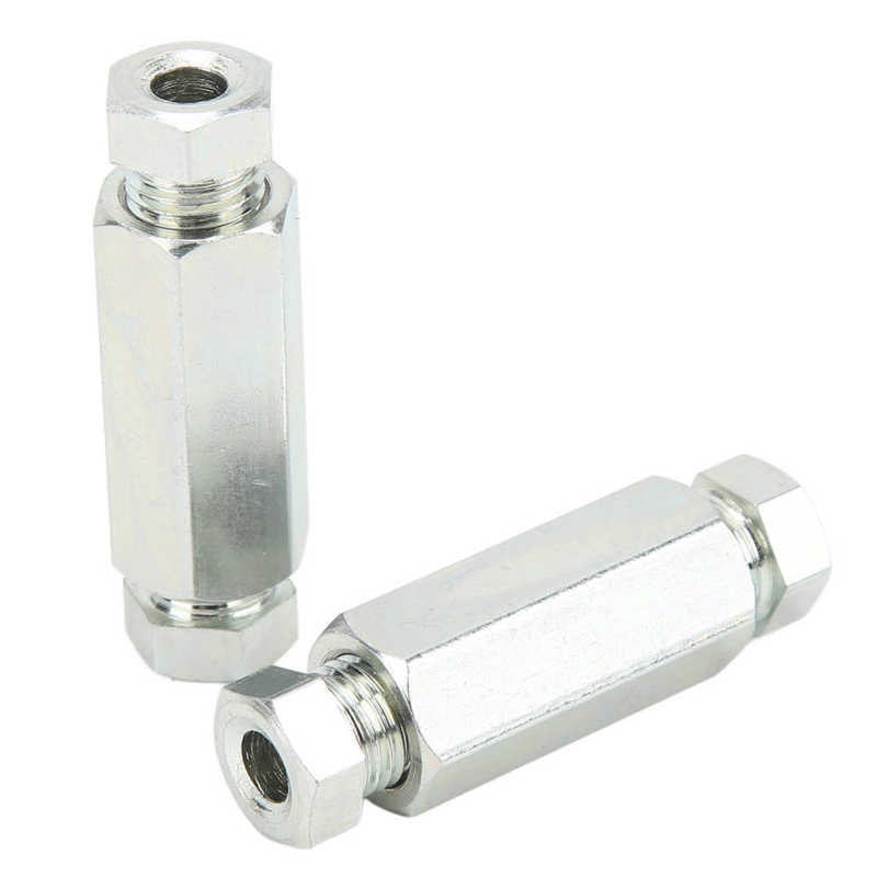 2Pcs/Set Brake Pipe Connectors 3/8in Inline Female + Male Nuts Replacement for British USA Cars PRE 1980 Brake Line Adapter