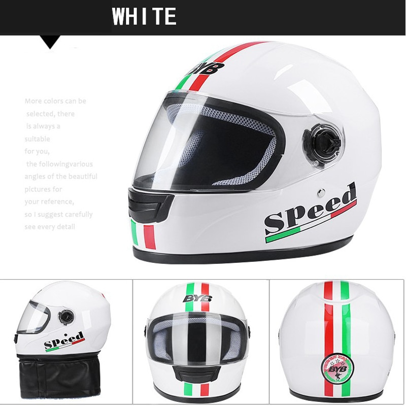 Motorcycle Helmet Windproof Full Face Helmets Dual Lens Anti-Fog Sun Protection Helmet Men Moto Electric Helmet Motocross: 1PCS White