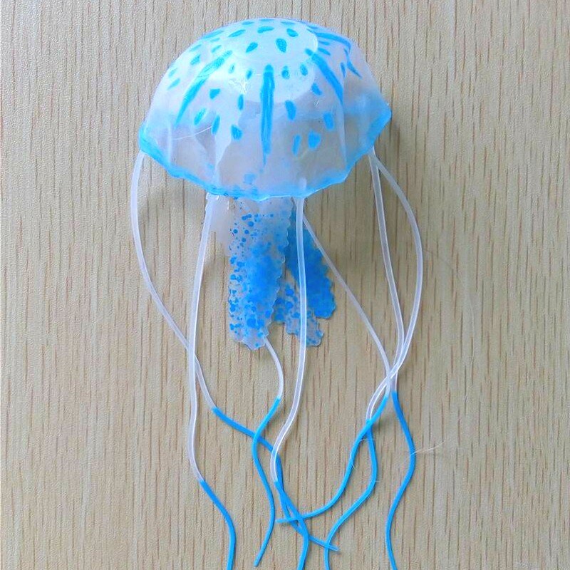 Gloeiende Effect Kunstmatige Kwallen Aquarium Aquarium Decoratie Mini Submarine Ornament 1Pcs: Blue