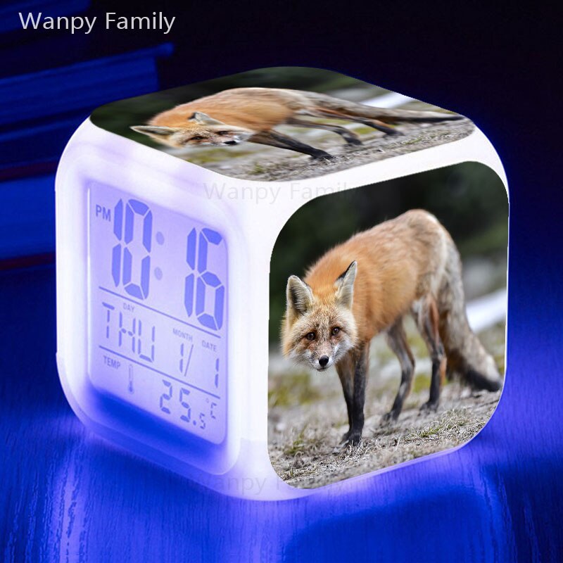 List Fuchs alarm uhr glowing LED farbwechsel digitale wecker kinderzimmer leuchtenden multifunktions elektronische uhr: LILA