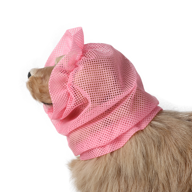 Oorbescherming Hond Oorbeschermers Grooming Puppy Ademend Snel Droog Mesh Doek Hondenhoed Angst Reliëf Accessoires: M / Roze