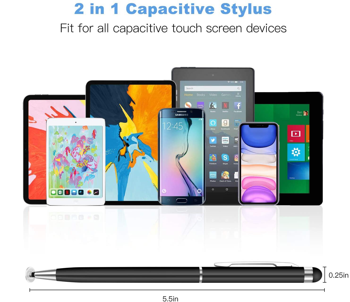 2 kpl 2 in 1 näyttökynä tabletti kynä piirustus kapasitiivinen kosketuskynä yleiskäyttöinen ipad android ios älypuhelimelle 13 väriä xiaomi
