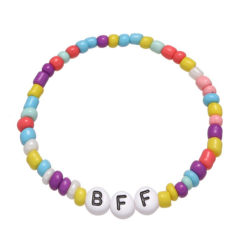 Nette knapp Perlen Armbinde für Baby Mädchen Mehrfarben Worte Perlen Armbinde Süssigkeit Farbe Süße freundlicher Armbinde freundlicher: bff