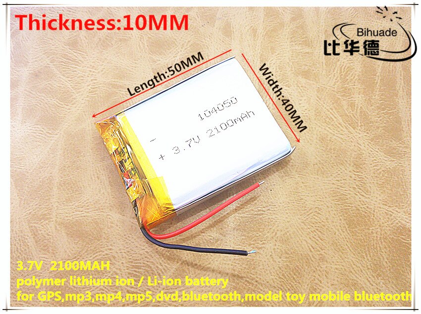 Liter energie batterij 3 7 V lithium polymeer batterij 104050 2100 MAH Tablet PC navigatie mobiele power GIY