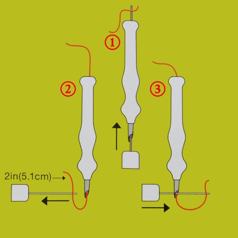 Knitting Embroidery Punch Threader Needle Pen Adjustable Sewing Accessories DIY 77UD