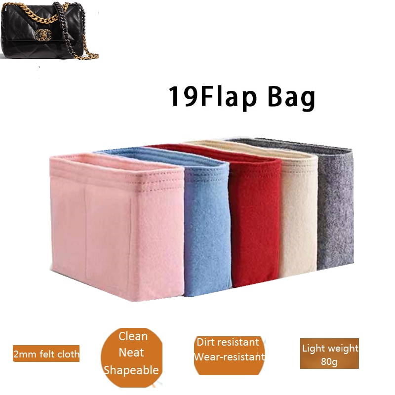 Für 19 Klappe tasche Handtasche Filz Tuch Legen Tasche Organizer machen-hoch Handtasche Organizer Reise Innere Geldbörse Tragbare Kosmetik Taschen