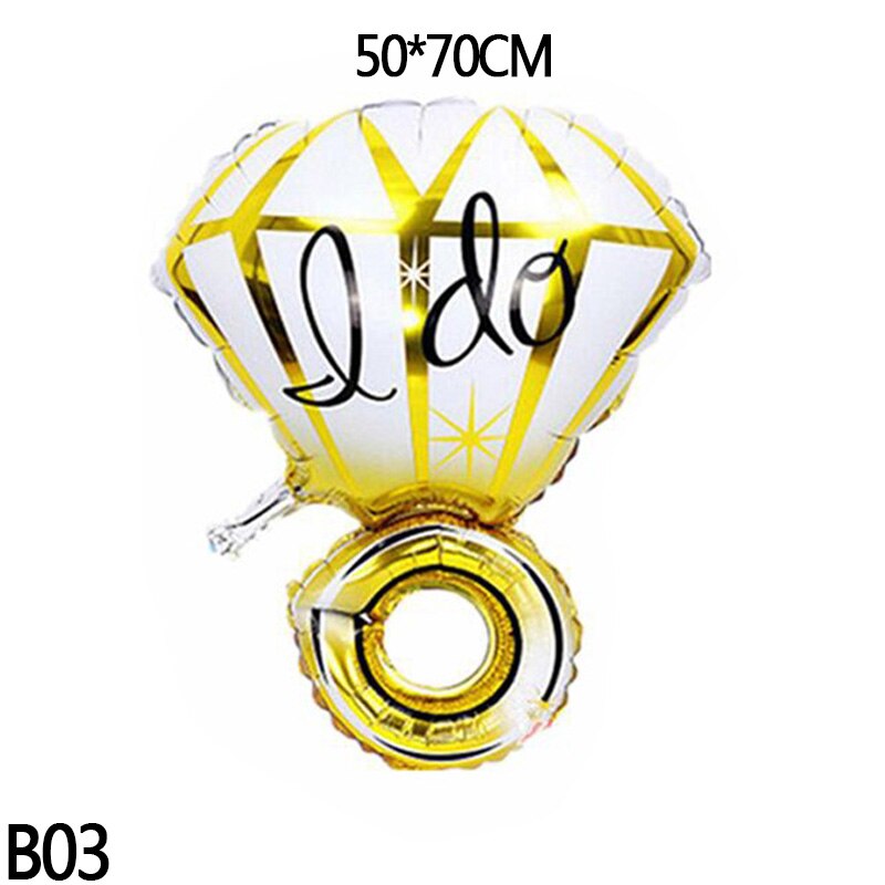 1pc Big Diamond Wedding Ring Balloons and I Do' Engagement Ring Foil Helium Balloons Bachelorette Anniversary Party Decorations: B03