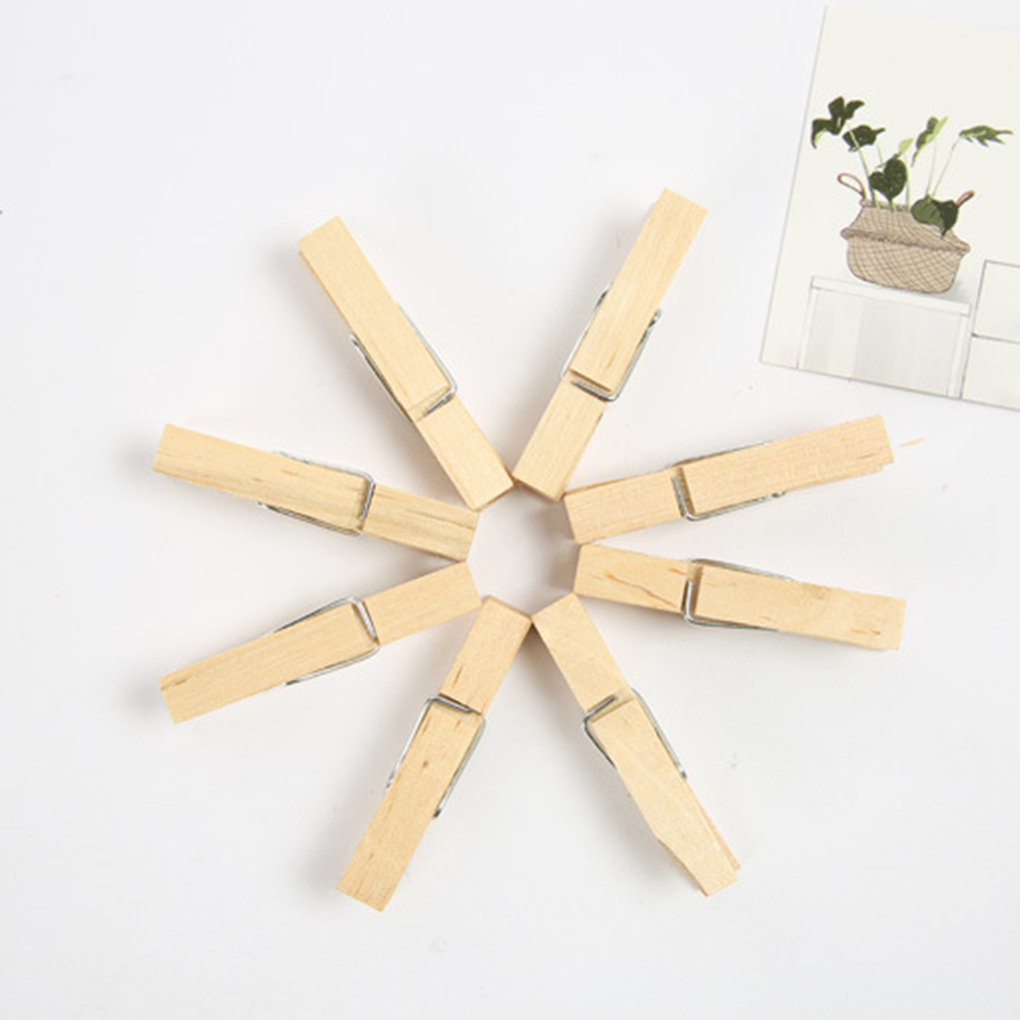 Clips de madera para álbum de fotos, Mini pinza para ropa, para colgar en la pared, 50/100/200 unidades