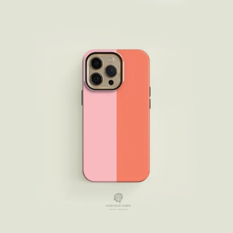 Coque rose bicolore pour IPHONE 16ProMax 15 14 13 12 11 PRO Plus, étui de téléphone magnétique deux en un en acrylique TPU: Pour l'iPhone 16 pro