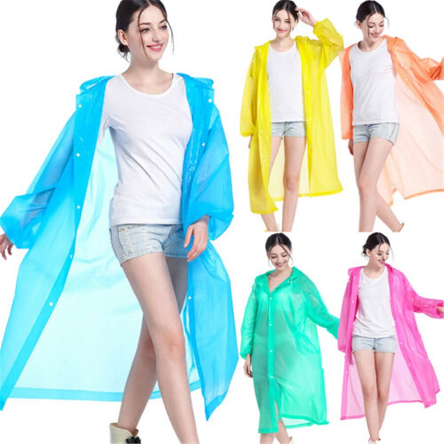 Chaqueta impermeable transparente de EVA para hombres y mujeres, impermeable, impermeable, Poncho con capucha para acampar, impermeable