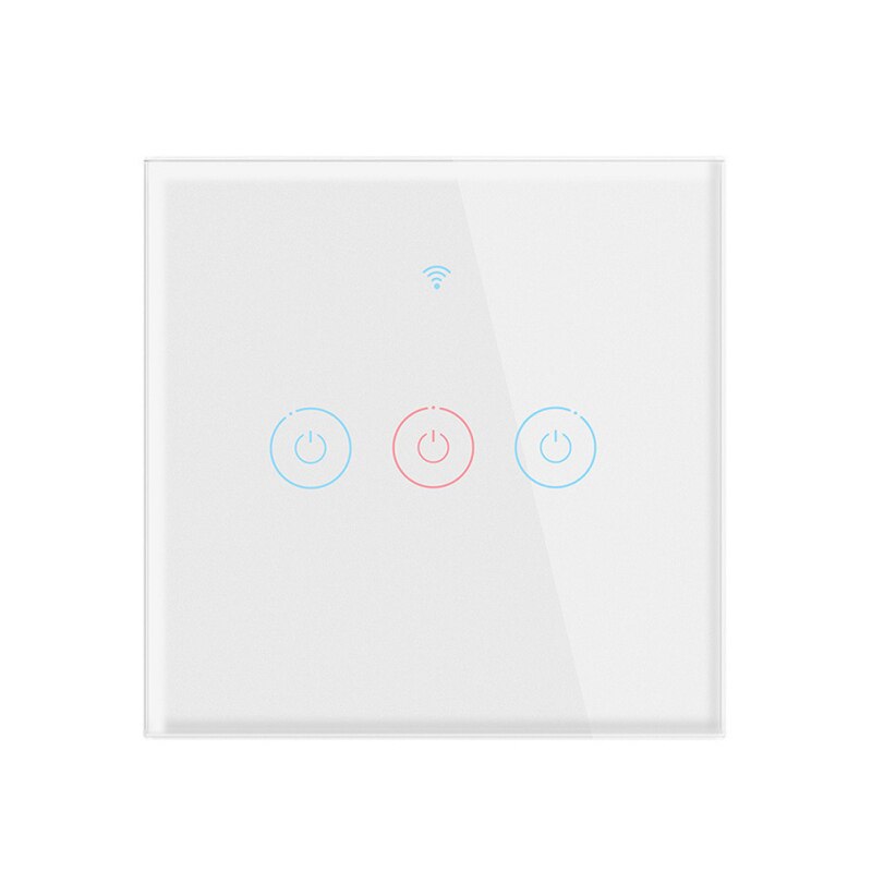 1/2/3/4 Gang TUYA WiFi 433MHZ Smart Touch Switch Home Wall Button For Alexa And Google Home Assistant Smart Switch: 3gang white
