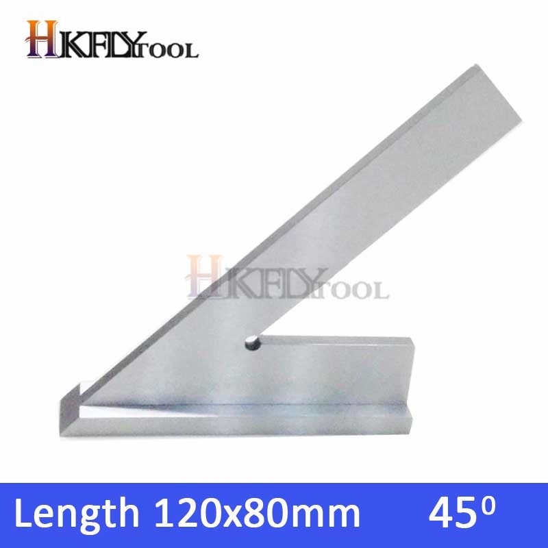 100*70mm 120*80mm 45 Degree Try Machinist Square with Base 45 degree steel wide base square ruler Measuring Tool Caliper