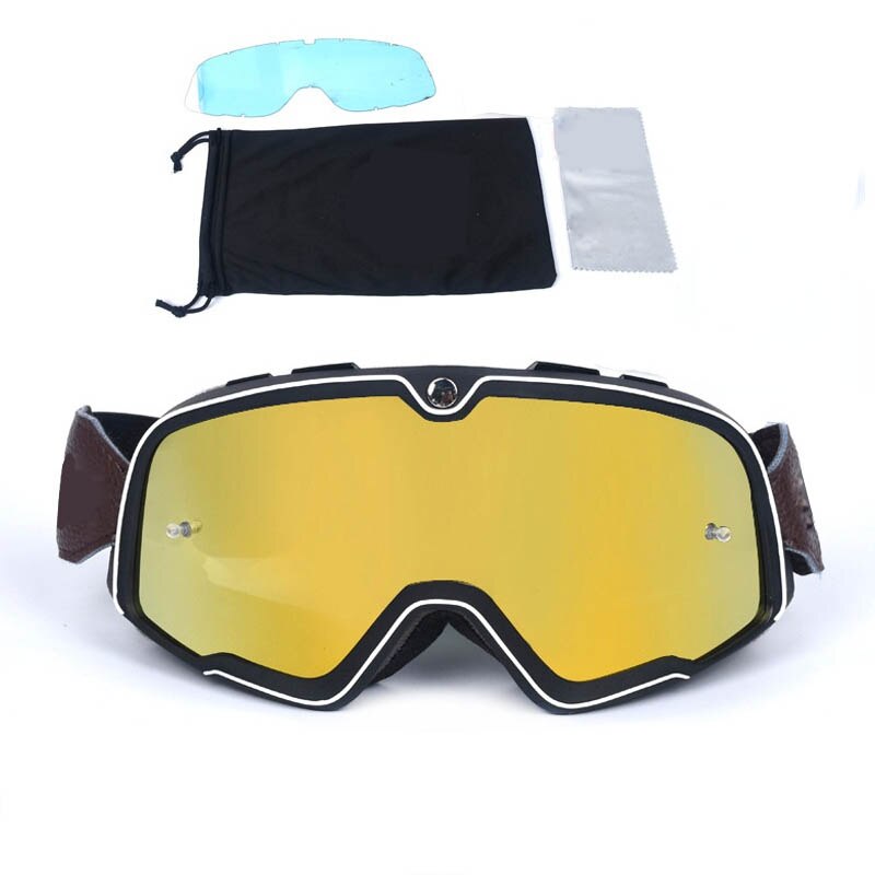 Motocross Goggles Motorcycle Sunglasses Safety Protective Double Layers Anti Fog Windproof Helmets Glasses Goggles: with box-A5