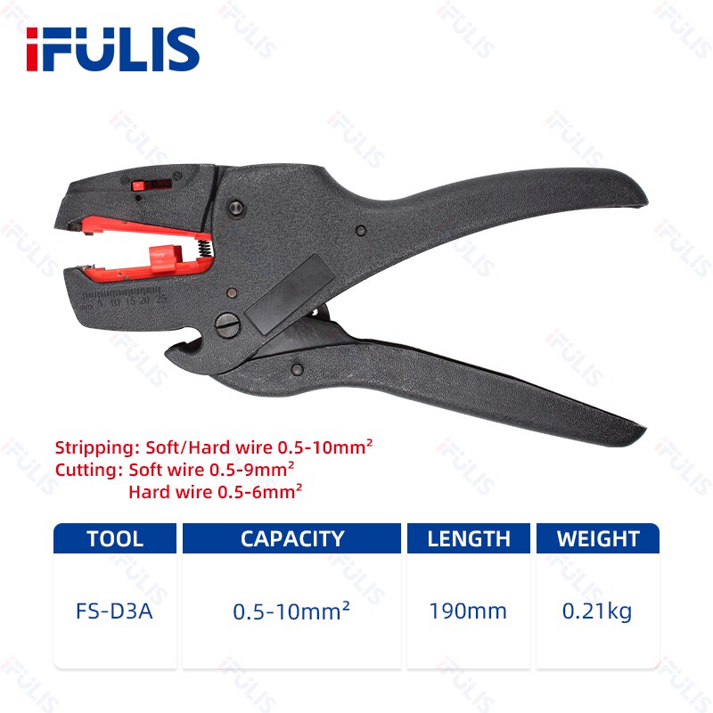 Dénudeur de fil, coupe-câble, pince à sertir, automatique, robuste, réglage automatique, dénudage électrique, outil de sertissage: FS-D3A