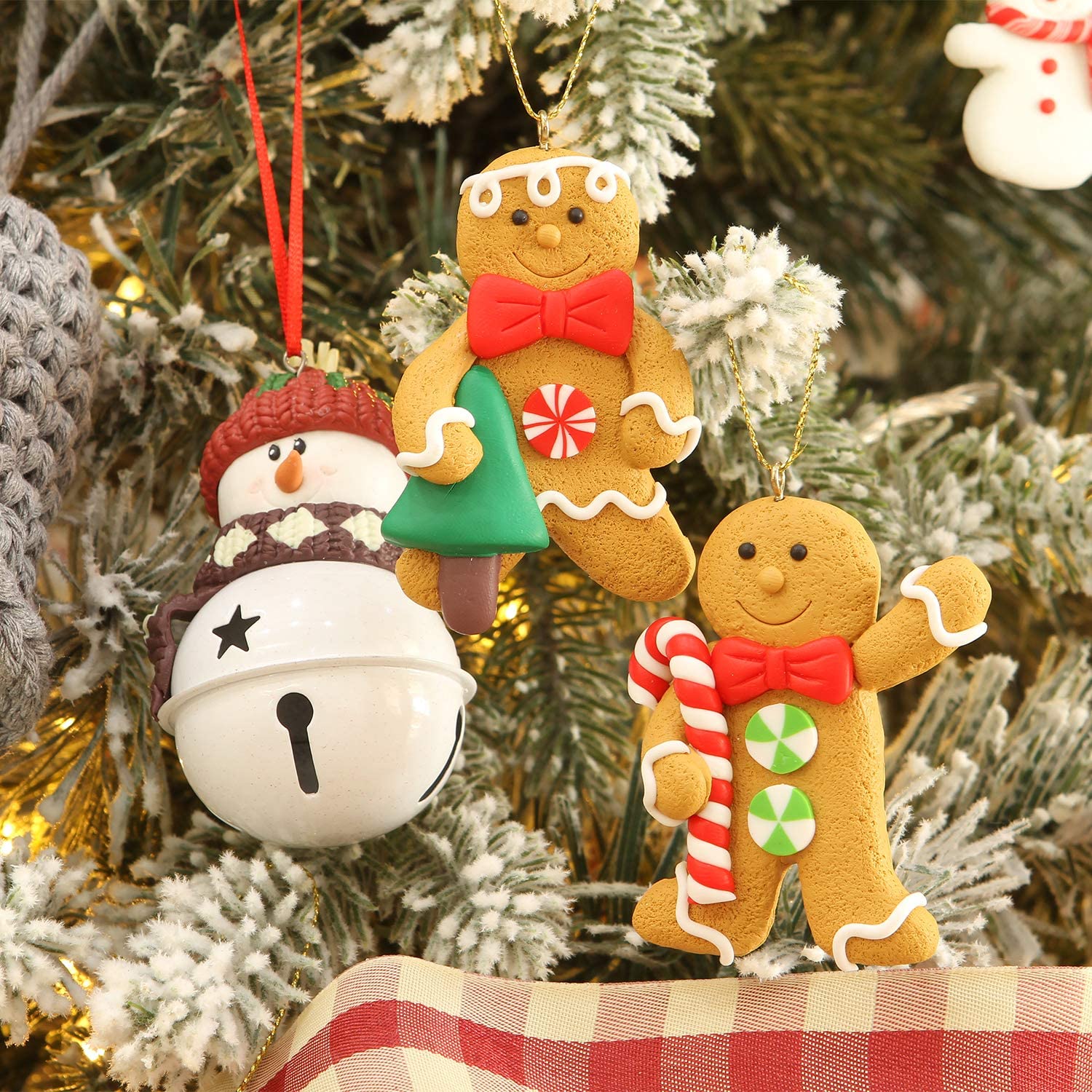 Ginger bread Man Decorations Christmas Ornaments Deer Snowman Xmas Tree Pendant Charm Hanging Ornament Decorations