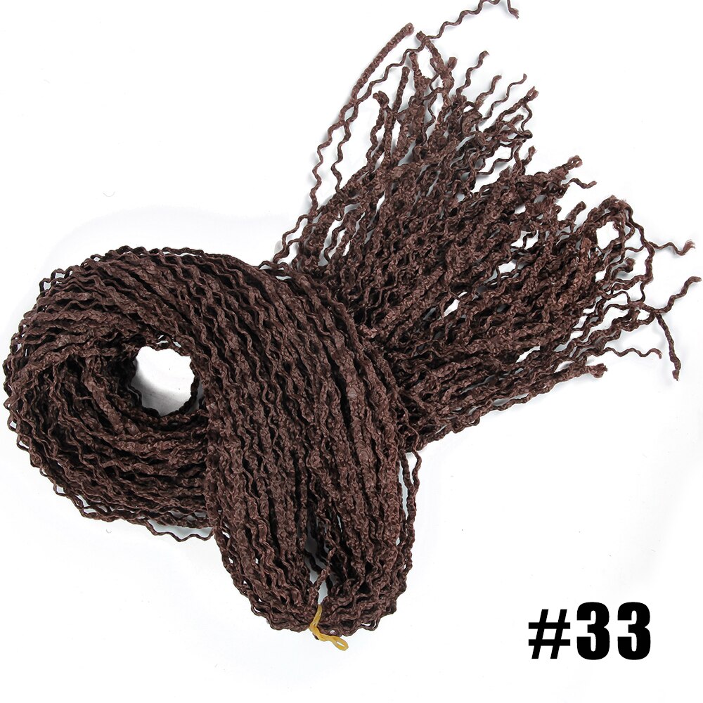 Mixed color women's braiding hair 24 inches synthetic micro box zizi braids crochet hair tiny curly braid extensions: #33 / 1Pcs/Lot