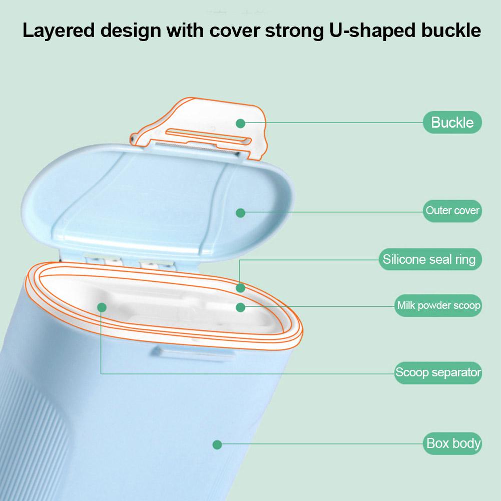 Boîte de stockage de lait en poudre de 600ml, boîte de stockage de lait en poudre avec cuillère sans BPA, Portable, voyage en plein air, bébé, mallette de récipient alimentaire