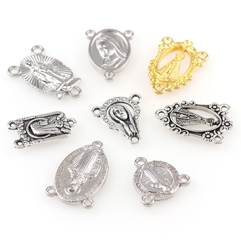 20 stücke Religiöse Charme Drei Löcher Halskette Verknüpfung Charme Anhänger Schmuck, sterben DIY Schmuck zubehör