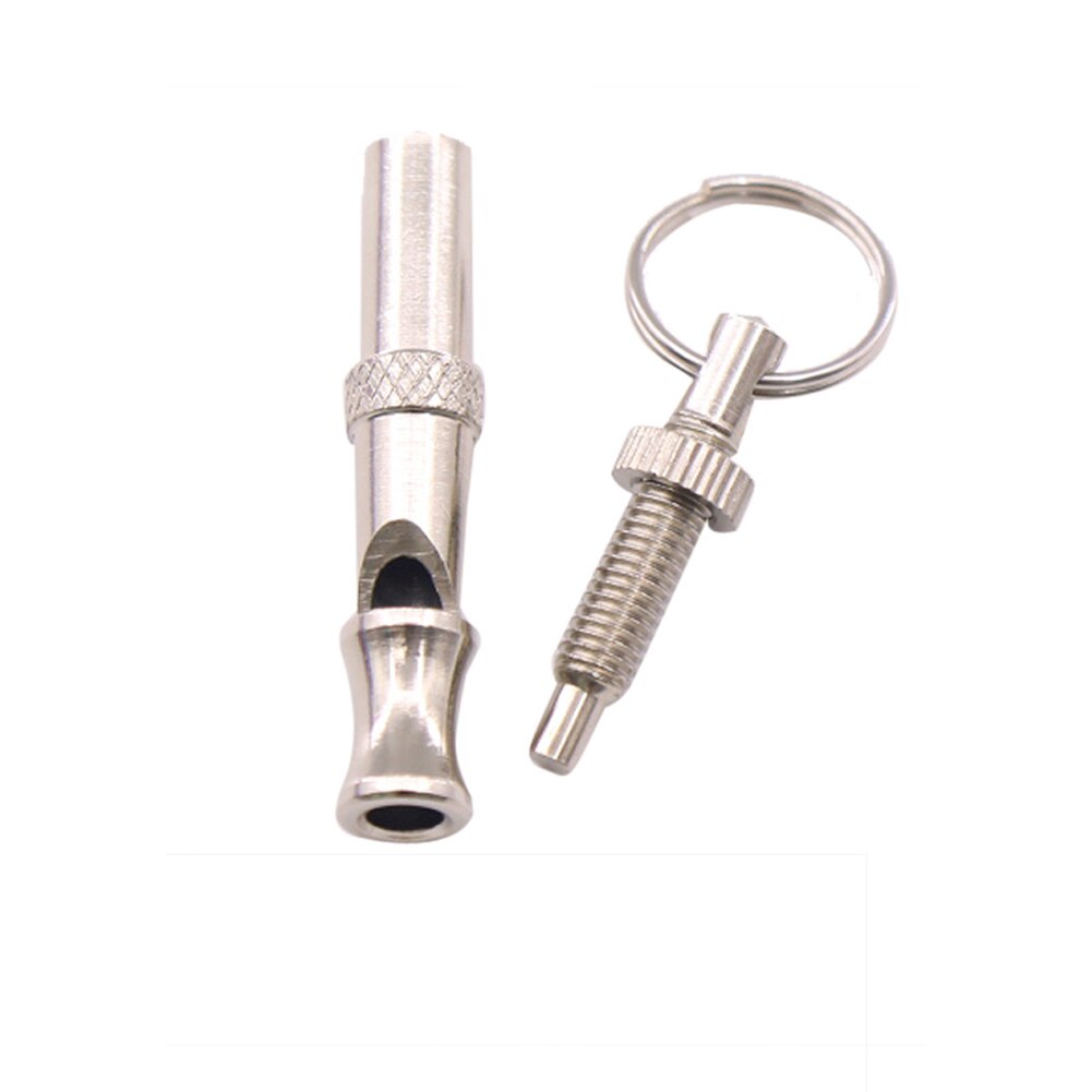 Dog Whistle Sound Wave Training Supplies Pet Dog Flute Ultrasonic Training Metal Tool with Keychain