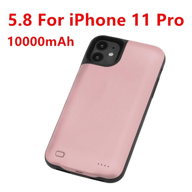 Battery Charger Case For iPhone 6 6S 7 8 Battery Case Battery For iPhone 6Plus 6SP 7P 8p 11 pro max Charging Power Bank Case: Rose 11 pro