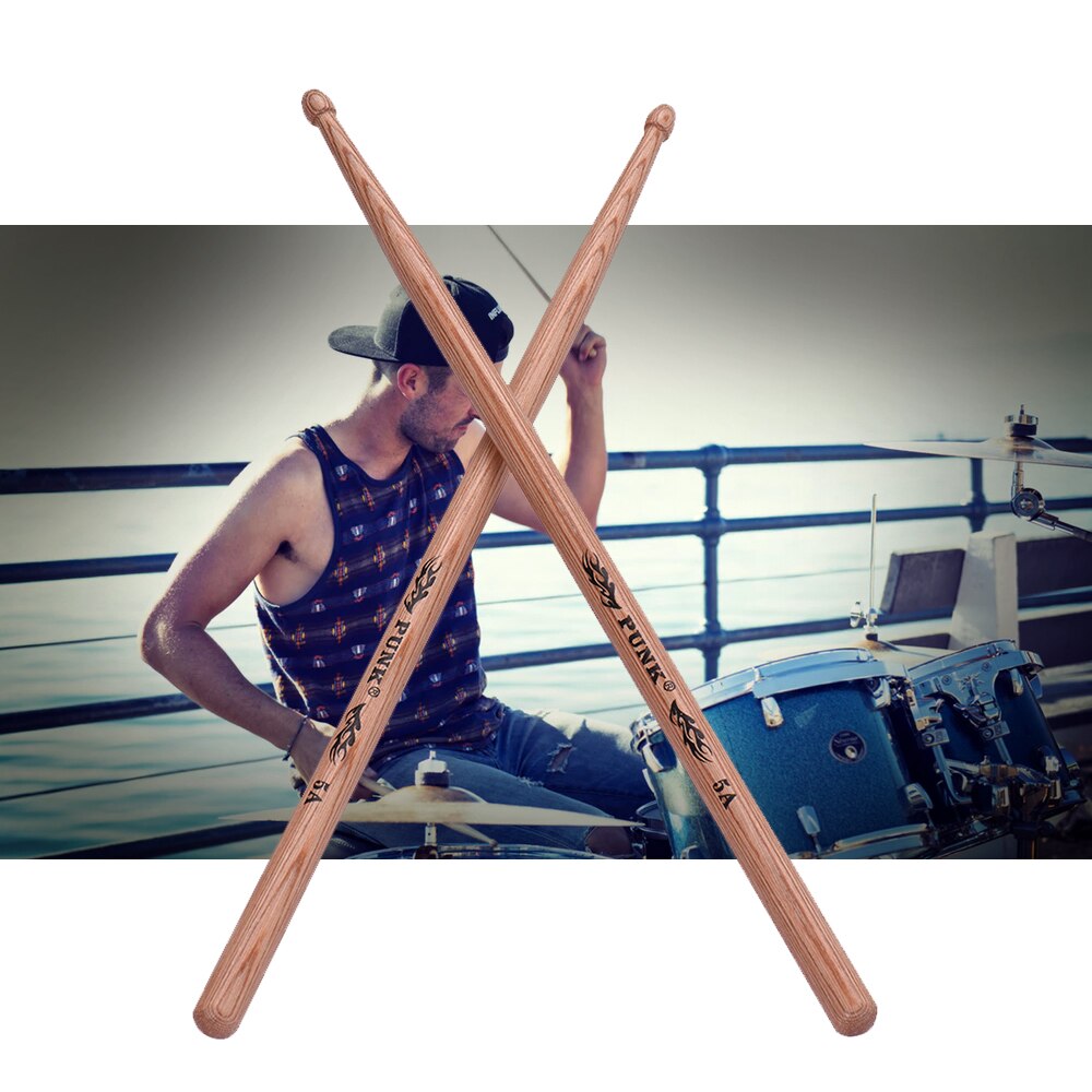 One Pair of 7A Wooden Drumsticks Drum Sticks Hickory Wood Drum Set Accessories