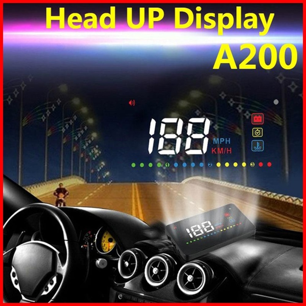 3.5Inch HUD Projector Head Up Display Speed Warning Fuel OBD II Speedometer KM/H Display System Car-styling