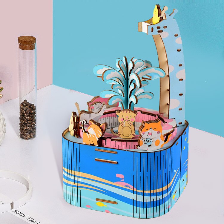 Weten Handgemaakte Geassembleerd Creatieve Model Diy Hut Muziekdoos Dubbele Elf Dubbele Twaalf Kerstcadeau: MUB03 Pool Party