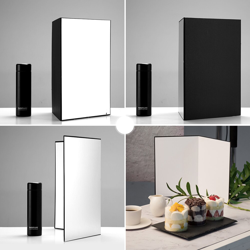 A3 Size Double-sided Thickened Photography Cardboard Paperboard Black White Silver Folding Reflector Reflective Board