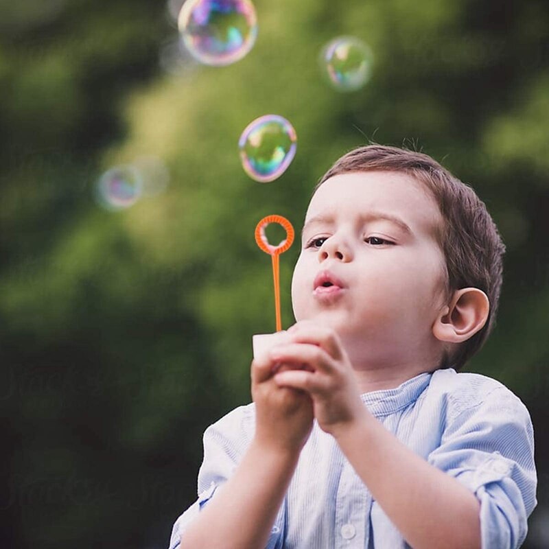 6Pcs Kleurrijke Bubble Wand Set Bubble Blower Speelgoed Set Voor Kinderen Zomer Grappige Grote Bubble Outdoor Speelgoed