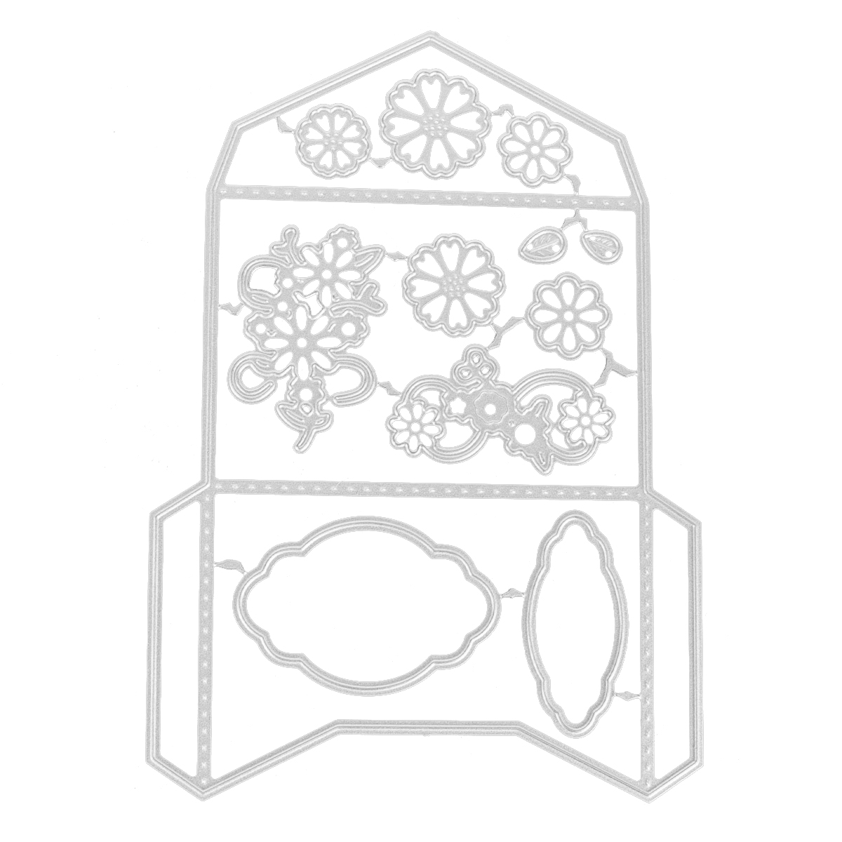 Pussel spets kuvertram hängande kort huvud ask metall skärmformar schablon diy scrapbooking mall form prägling: Ljusgul