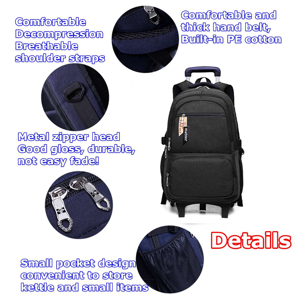 Highcapacity Student Shoulder Backpack Rolling Luggage Children
