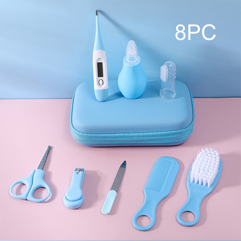 8pcs/set Baby Care Kit Baby Hygiene Kit Nail Scissors Clipper Portable Infant Child Healthcare Tools Sets for Toddler