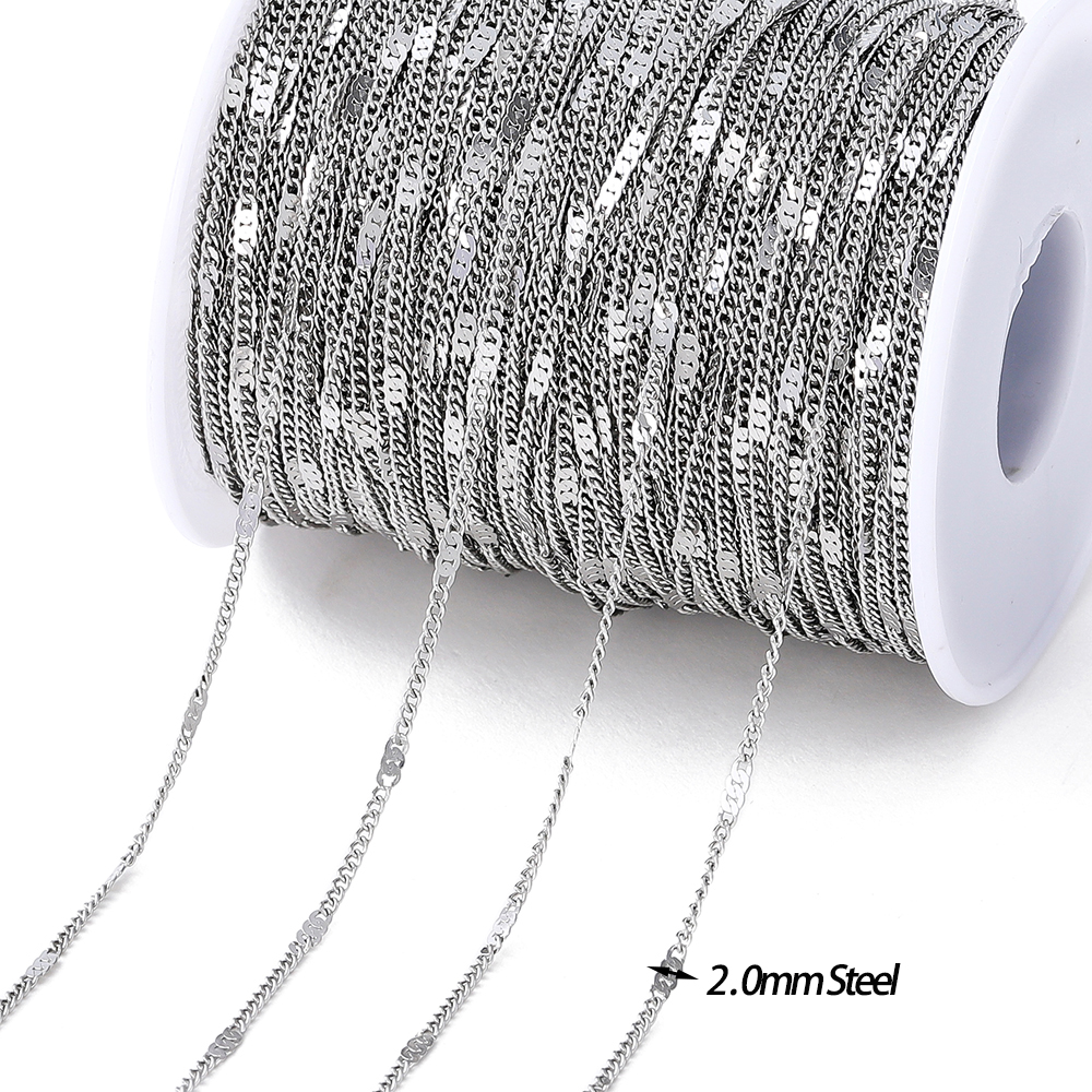 Sieraden Maakketting - 2 Meter - 7 Types - 14k Goud Verguld Messing Ronde Schakelketting: Multi