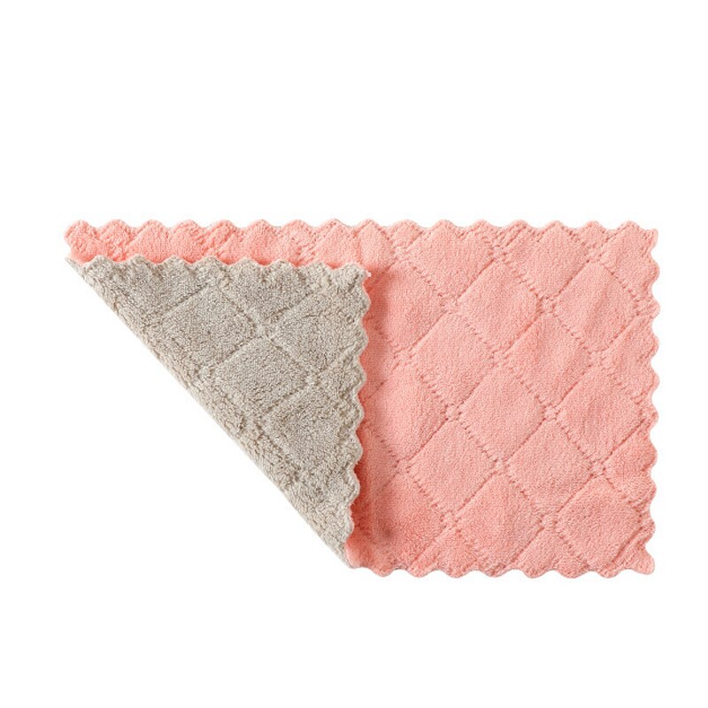 GIANTEX 5pcs Solid Soft Water Absorbent Microfiber Hand Towel Hanging Bathroom Kitchen Towel Cleaning Cloth Quick Dry Towel: Pink