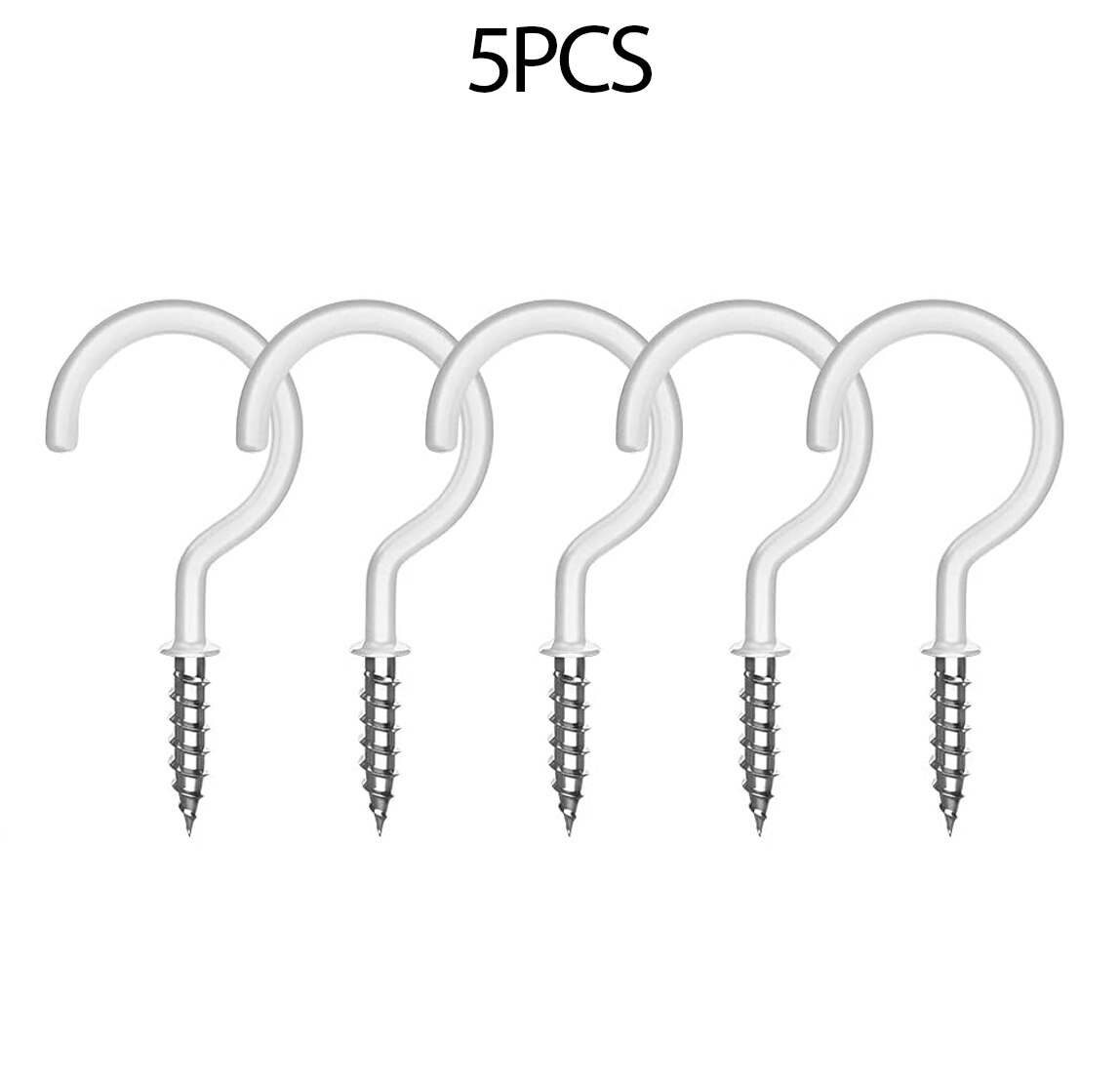 Vinyl Coated Ceiling Hooks Multipurpose Screw Hooks and S Shaped for Hanging Plants, Cups, Utensils, Lights and Stuff: Screw Hooks 5