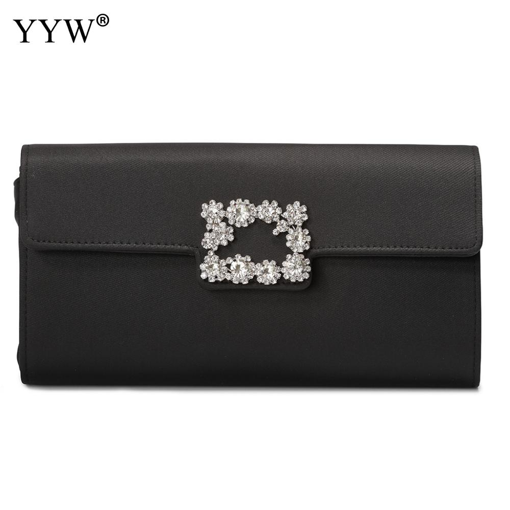 Women Silk Noble Crystal Beaded Evening Bag Wedding Clutch Purse Rhinestone Binding Evening Purse For Wedding Prom Event: blackb