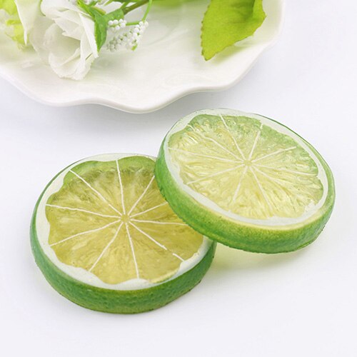 Boxi10pcs/pack Slime Additives Charms Pretend Lemon Slice Cabochons Fruit Filler For Fluffy Clear Cloud Slime Clay: Green