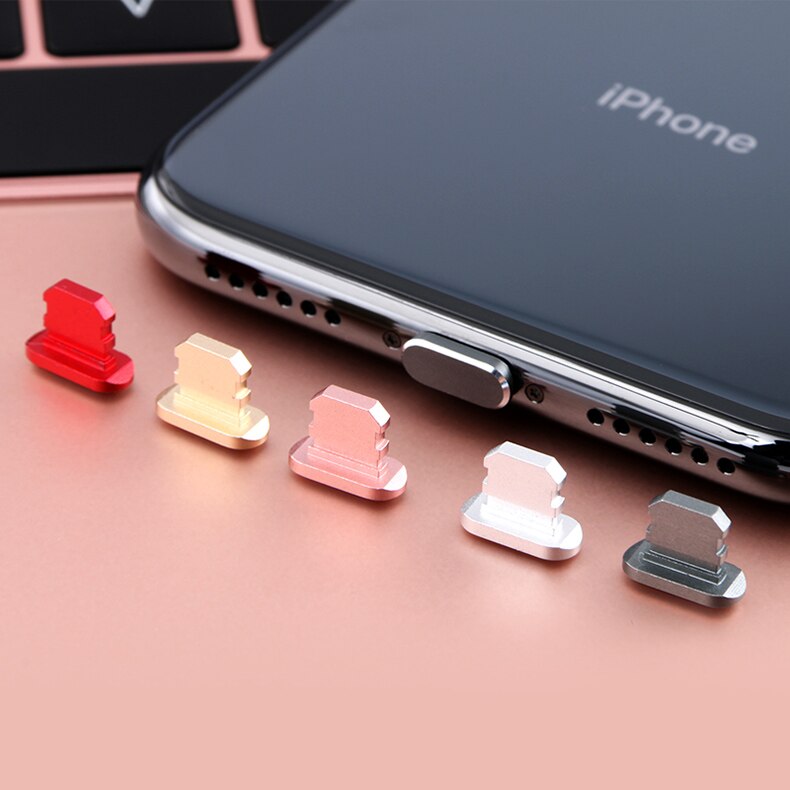 Colorful Metal Anti Dust Charger Dock Plug Stopper Cap Cover for iPhone X XR Max 8 7 6S Plus Mobile Phone Accessories freeing