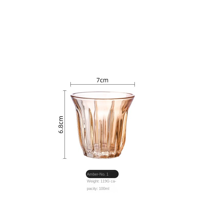 Taza blanca australiana de 100ml-200ml, taza de café Simple, Espresso blanco plano, clásica, Retro, rayas verticales: 100ml-amber
