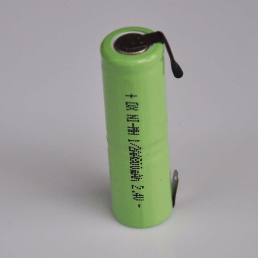 1-5PCS 800mah 2.4V 1/2AA ni-mh rechargeable battery 1/2 AA nimh cell with welding tabs for electric shaver razor toothbrush