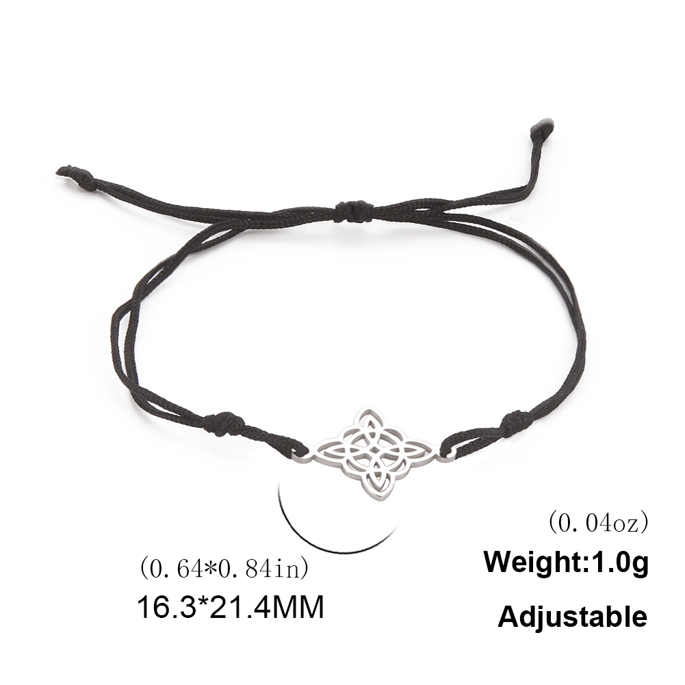 LIKGREAT Bracelet noeud de sorcière irlandaise pour femmes hommes noeud celtique réglable corde tissée bijoux acier inoxydable amulette Talisman: Vert Dragonly