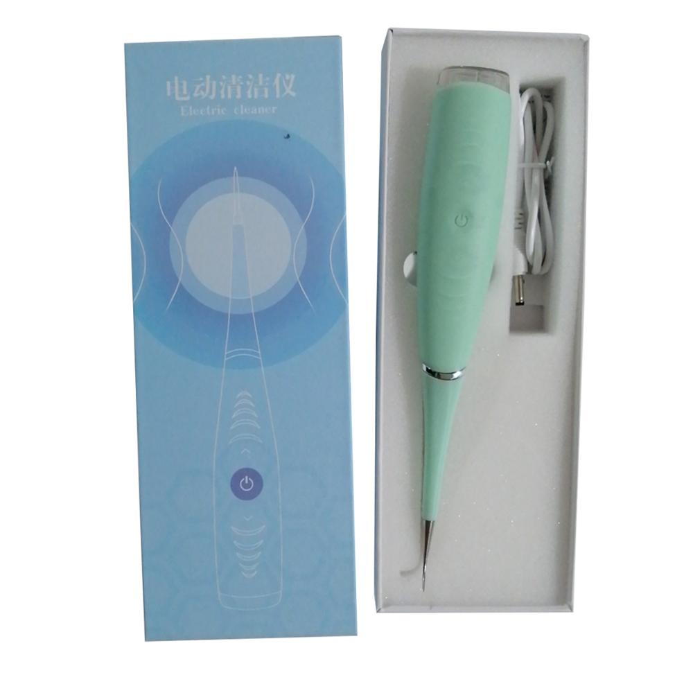 Draagbare elektrische ultrasone scaler, tandsteenverwijderaar, reiniger, tandvlekken, tandsteen, tanden witter maken, mondreiniger: Blauw met doos