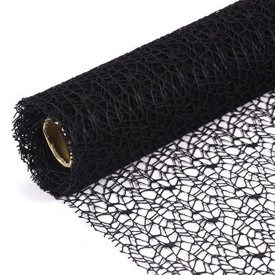 4.5M Kleur Organza Boeket Wikkelen Gaas Mesh Diy Craft Leveranties Kinderen Hand Scrapbook Gereedschap Wedding Party Decor Gordijnen: Black Gauze Mesh