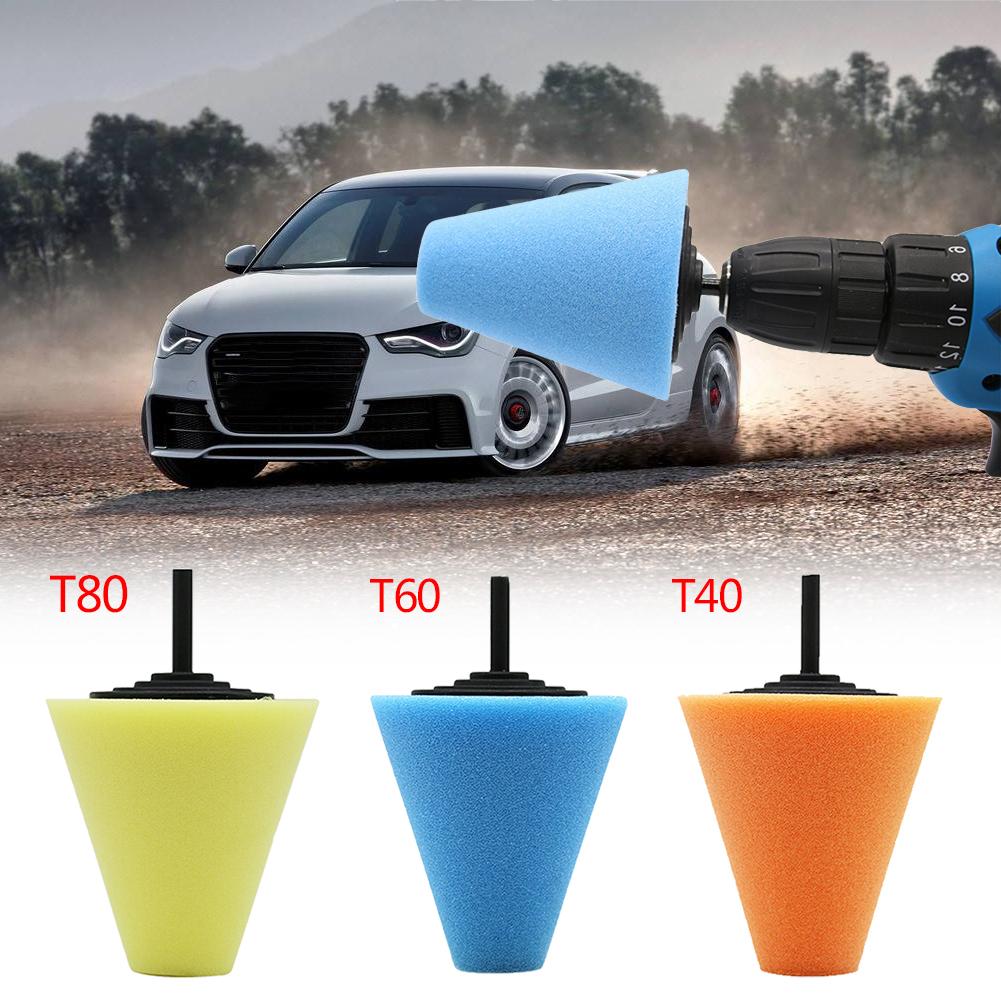 T80/t60/t40 roda de carro urnishing espuma esponja almofada de polimento pneus cubos de roda máquina de disco de polimento cone-forma cubos de roda disco
