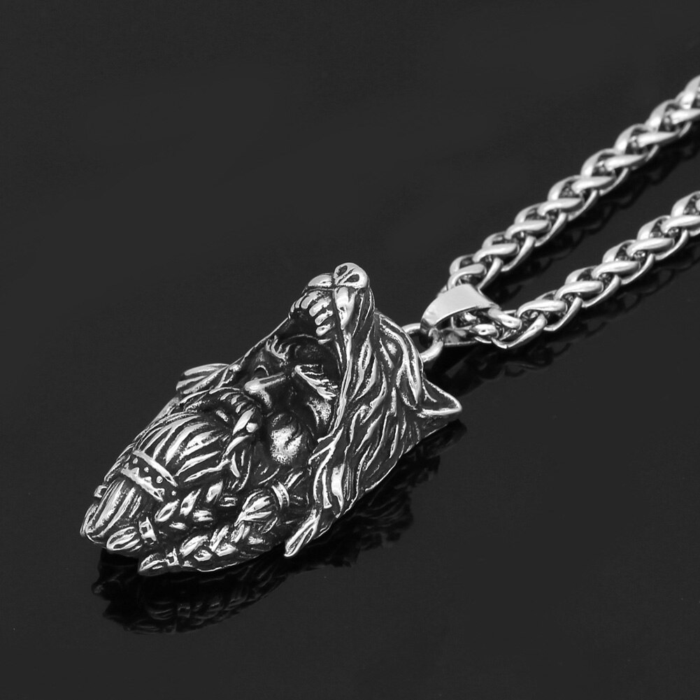 Nordic Viking amulet odin Amulet Stainless Steel Necklace With Valknut Rune Bag