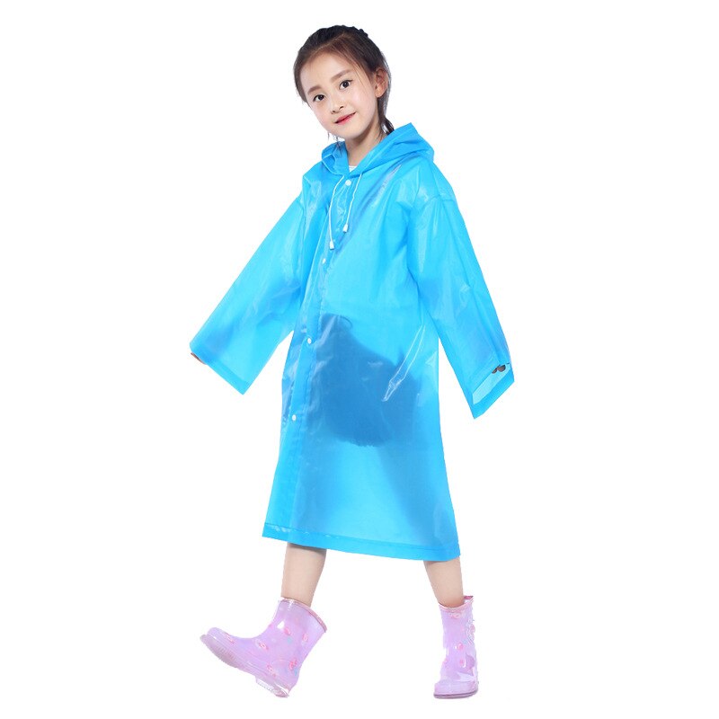 Regenjas voor kinderen, waterdicht, EVA-regenponcho met capuchon, voor jongens en meisjes, regenpak met rugzak, positie voor outdoor, bergbeklimmen, fietsen, kamperen, Roze, 4-12 años